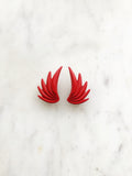 Vintage Red Enamel Clip-On Earrings | Statement Retro Earrings