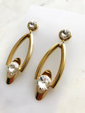Add a touch of retro glamour to any outfit with these sparkling Crystal Earrings. A timeless design featuring shimmering crystals that will elevate your style to the next level. These earrings are the perfect accessory for any occasion and a must-have for any fashion-forward individual.  62mm x 26mm