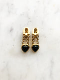 Travel back in time to the golden era of the 50s and 60s - but with a modern twist - with these vintage retro crystal love heart clip on earrings! Perfect for adding a unique and special sparkle to any outfit, these earrings are sure to make a statement! (And don't worry, no pierced ears required!)  Clip-on  Gold plated  42mm x 13mm