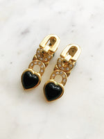 Travel back in time to the golden era of the 50s and 60s - but with a modern twist - with these vintage retro crystal love heart clip on earrings! Perfect for adding a unique and special sparkle to any outfit, these earrings are sure to make a statement! (And don't worry, no pierced ears required!)  Clip-on  Gold plated  42mm x 13mm