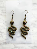 Antique Bronze Snake Earrings