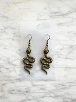 Antique Bronze Snake Earrings