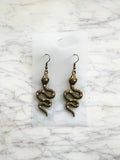 Antique Bronze Snake Earrings