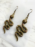 Antique Bronze Snake Earrings