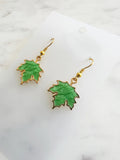 Kawaii Enamel Maple Leaf Dangle Earrings