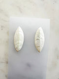 Genuine Vintage Retro Ivory Iridescent Marquise Earrings