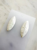 Genuine Vintage Retro Ivory Iridescent Marquise Earrings