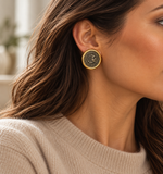 Vintage Gold Plated Roman Coin Clip-On Earrings