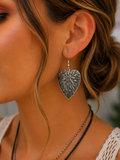 Vintage Tibetan Silver Leaf Earrings
