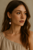 Vintage Pink Glass Pearl Earrings