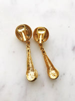 Art Deco Gold Pearl Earrings