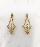 Crystal Chandelier Gold Earrings