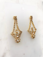 Crystal Chandelier Gold Earrings