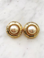 Dome Pearl & Crystal Earrings