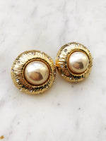 Dome Pearl & Crystal Earrings