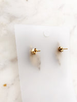 Vintage Black & Gold Enamel Crystal Earrings