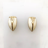 Cream and Gold Enamel Drop Earrings