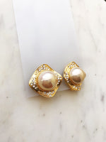 Dome Pearl & Crystal Earrings