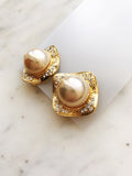 Dome Pearl & Crystal Earrings