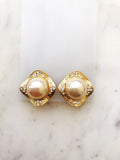 Dome Pearl & Crystal Earrings