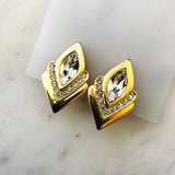 Harriet Art Deco Gold Crystal Earrings