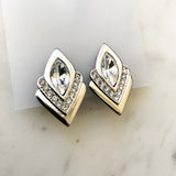 Harriet Art Deco Silver Crystal Earrings