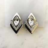 Harriet Art Deco Silver Crystal Earrings