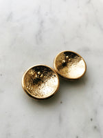 Florence Cream and Gold Enamel Crystal Dome Earrings