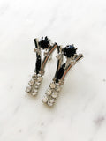 Alice Black & Silver Art Deco Crystal Clip on Earrings