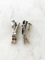 Alice Black & Silver Art Deco Crystal Clip on Earrings