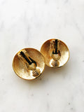 Rosa Pearl Dome Gold Clip On Earrings