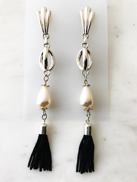 Penelope Silver Tassel Earrings