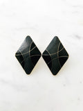 Vintage Cloisonne Retro Black Earrings