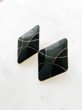 Vintage Cloisonne Retro Black Earrings