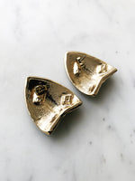 Gold & Black Enamel Earrings