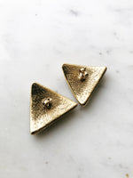 Gold & Black Enamel Crystal Earrings