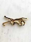 Gold Crystal Puma Brooch