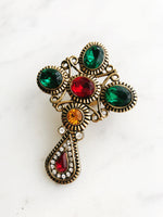 Crystal Cross Brooch