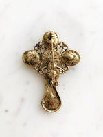 Crystal Cross Brooch