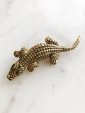 Gold Crocodile Brooch