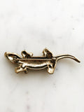 Gold Crocodile Brooch