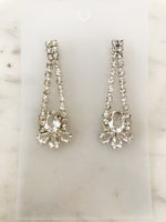 Vintage Diamante Crystal Art Deco Earrings