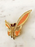 Crystal & Enamel Butterfly Brooch