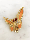 Crystal & Enamel Butterfly Brooch