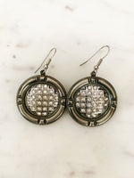 Vintage Crystal Disk Earrings