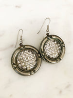 Vintage Crystal Disk Earrings