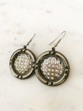 Vintage Crystal Disk Earrings