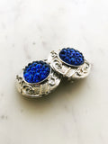 Rosa Blue Bubbles Silver Earrings