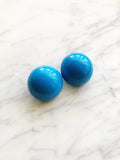 Vintage Blue Dome 50s Clip on Earrings