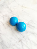 Vintage Blue Dome 50s Clip on Earrings